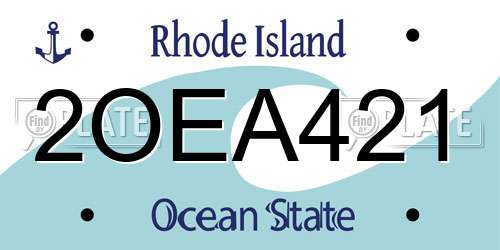 2OEA421 Rhode Island License Plate