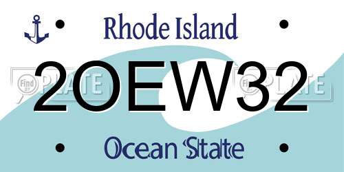 2OEW32 Rhode Island License Plate