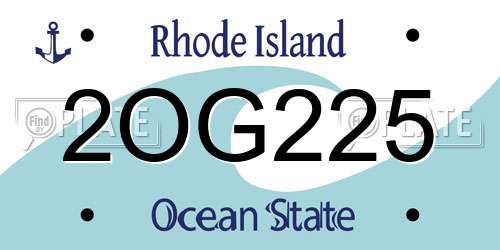 2OG225 Rhode Island License Plate
