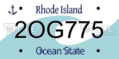 2OG775 Rhode Island License Plate