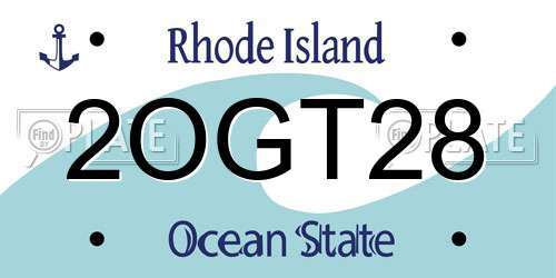 2OGT28 Rhode Island License Plate