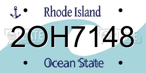 2OH7148 Rhode Island License Plate