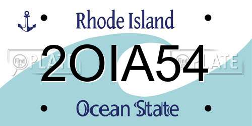 2OIA54 Rhode Island License Plate