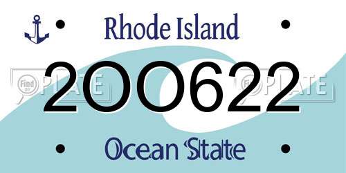 2OO622 Rhode Island License Plate