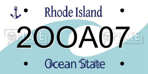 2OOA07 Rhode Island License Plate