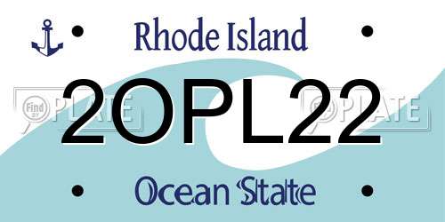 2OPL22 Rhode Island License Plate
