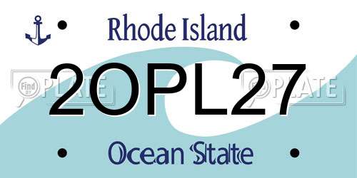2OPL27 Rhode Island License Plate