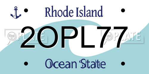 2OPL77 Rhode Island License Plate