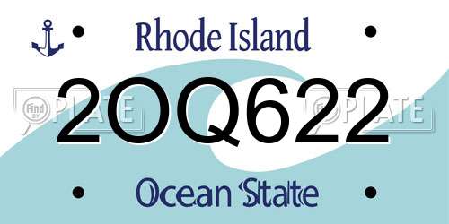 2OQ622 Rhode Island License Plate