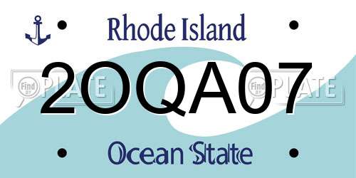 2OQA07 Rhode Island License Plate