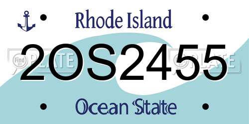 2OS2455 Rhode Island License Plate