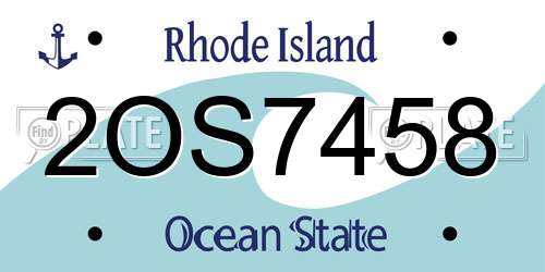 2OS7458 Rhode Island License Plate