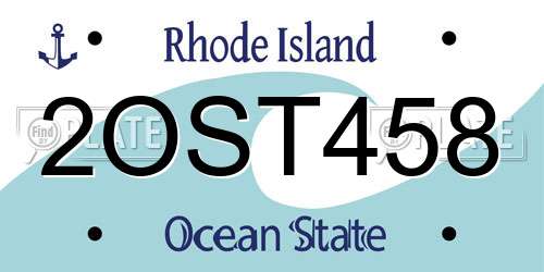 2OST458 Rhode Island License Plate