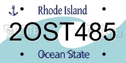 2OST485 Rhode Island License Plate