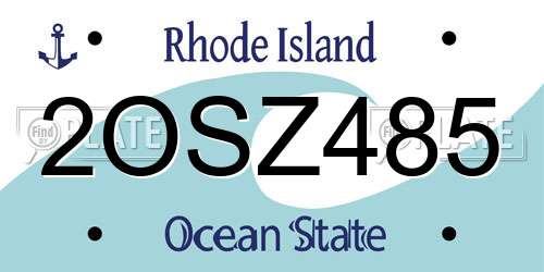 2OSZ485 Rhode Island License Plate