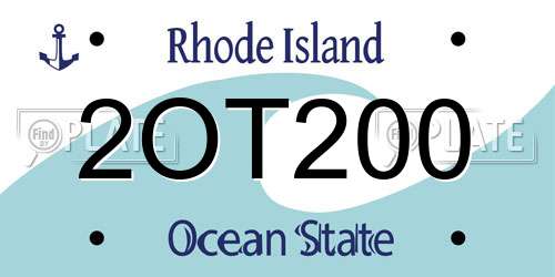 2OT200 Rhode Island License Plate