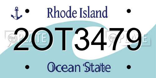 2OT3479 Rhode Island License Plate