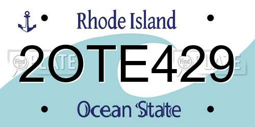 2OTE429 Rhode Island License Plate