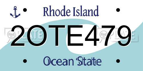 2OTE479 Rhode Island License Plate