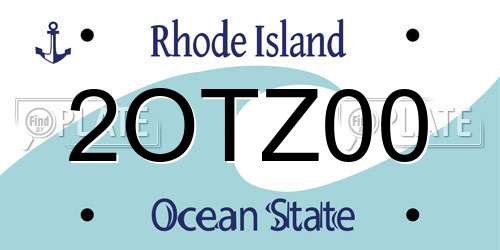 2OTZ00 Rhode Island License Plate