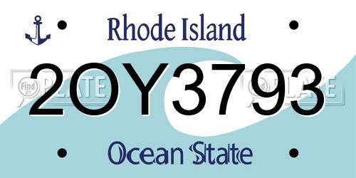 2OY3793 Rhode Island License Plate