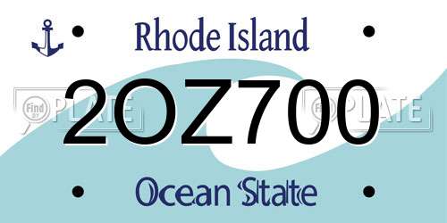 2OZ700 Rhode Island License Plate