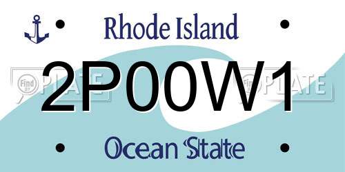 2P00W1 Rhode Island License Plate