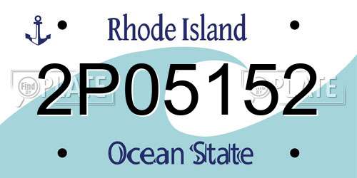 2P05152 Rhode Island License Plate