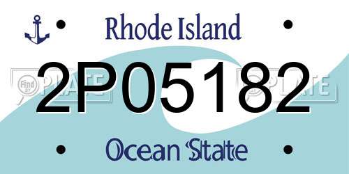 2P05182 Rhode Island License Plate