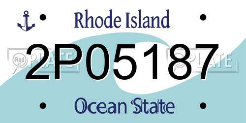 2P05187 Rhode Island License Plate