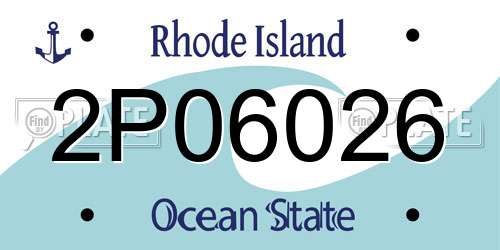 2P06026 Rhode Island License Plate