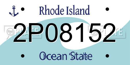 2P08152 Rhode Island License Plate