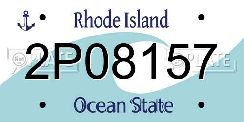 2P08157 Rhode Island License Plate