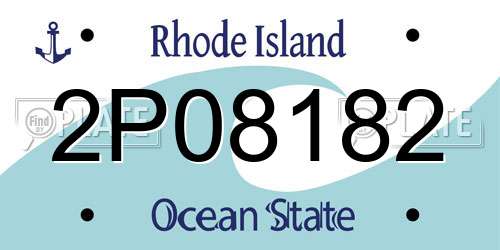 2P08182 Rhode Island License Plate