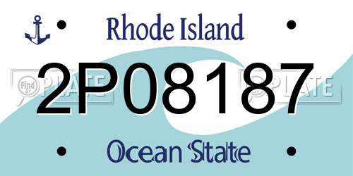 2P08187 Rhode Island License Plate
