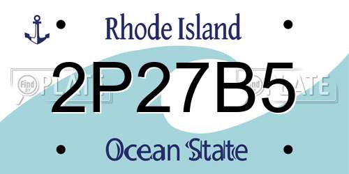 2P27B5 Rhode Island License Plate