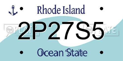 2P27S5 Rhode Island License Plate