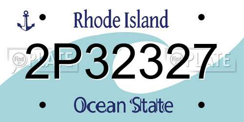 2P32327 Rhode Island License Plate