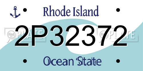 2P32372 Rhode Island License Plate