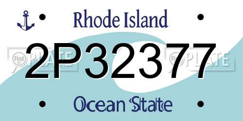 2P32377 Rhode Island License Plate