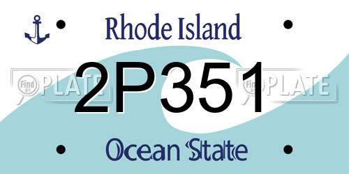 2P351 Rhode Island License Plate