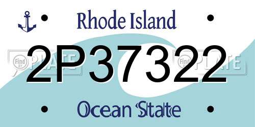 2P37322 Rhode Island License Plate