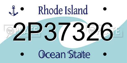 2P37326 Rhode Island License Plate