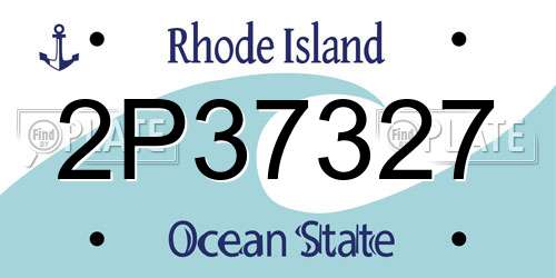 2P37327 Rhode Island License Plate
