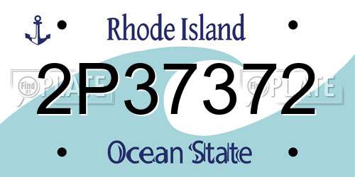 2P37372 Rhode Island License Plate