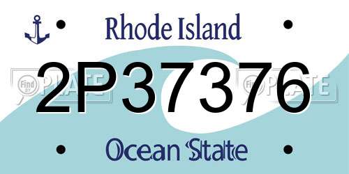 2P37376 Rhode Island License Plate