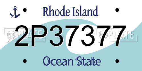 2P37377 Rhode Island License Plate