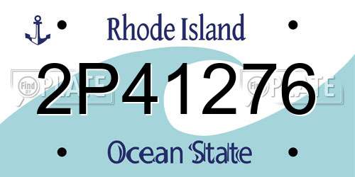 2P41276 Rhode Island License Plate