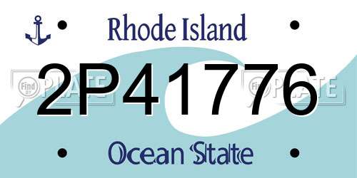 2P41776 Rhode Island License Plate