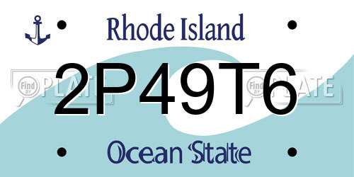 2P49T6 Rhode Island License Plate